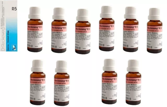 Pack de 10 gouttes homéopathiques en vente libre Dr Reckeweg R5 22 ml...