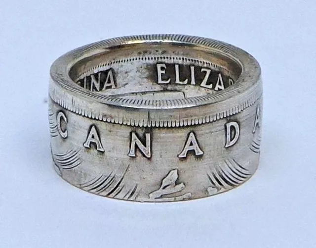 Coin Ring hand made from Canadian Silver Dollar  from Canada