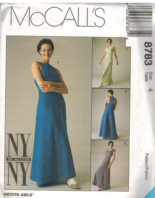 8783 UNCUT Vintage McCalls SEWING Pattern Misses Empire Waist Dress NY NY OOP FF