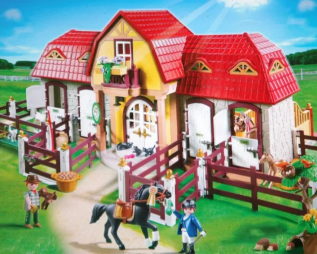 Playmobil -- Pièce de rechange -- Haras avec chevaux 5221 --