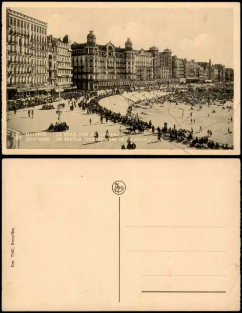 Postkaart Ostende Oostende LA DIGUE (VUE KURSAALL) 1920