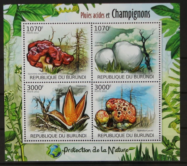Burundi 2530-2533 postfrisch Kleinbogen / Pilze #GH102
