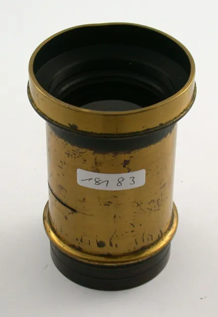 Messing-Objektiv brass lens antique antik 1880-1910 wooden camera /1023
