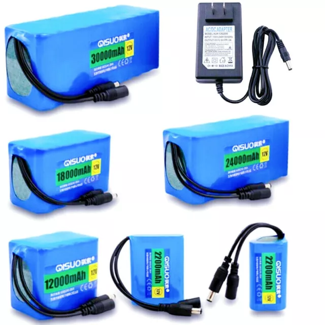 1500-30000mAh DC 12V Rechargeable Li-Battery Power Pack For Various 12 V Lamps