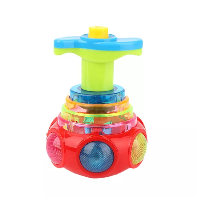 Colorful Flashing Rotating Toy Safe Music Gyro Ejection Toy for Kids Party Gifts