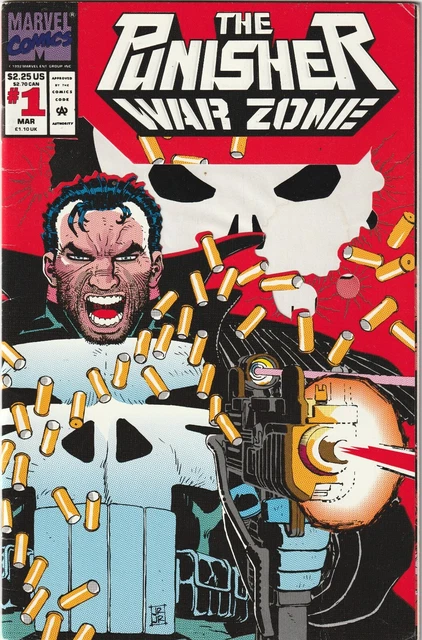 The Punisher War Zone # 1 Die Cut Cover VF 1992 Marvel