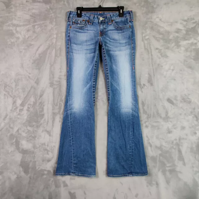 True Religion Jeans Women 30 Blue Joey Flared Low Rise Denim Stretch Pants 30x33