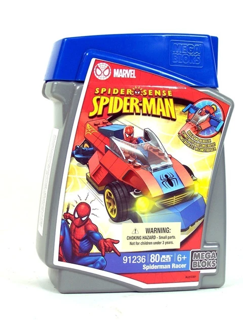 Mega Bloks Marvel Spider-Man 2024: Set Racer Costume Nero + 91236 - Nuovo In Scatola (6 Pezzi)