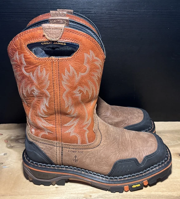 CODY JAMES MEN Size 9 Decimator Brown Square Comp Toe Western Work