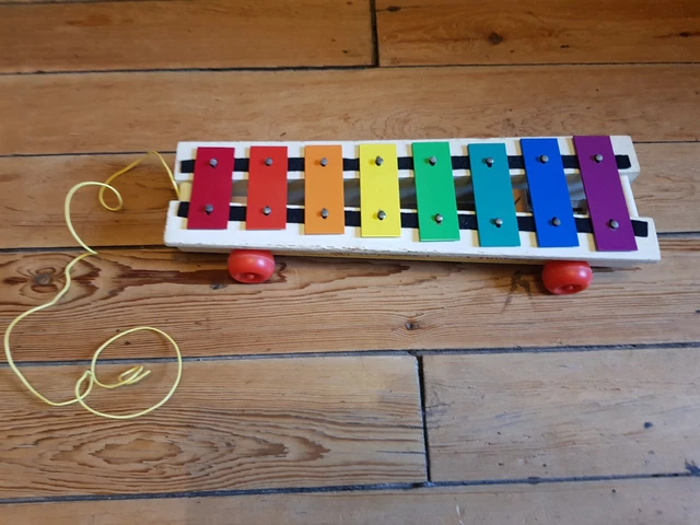 ♥ Ancien Xylophone En Bois Fisher Price Vintage Authentique Année