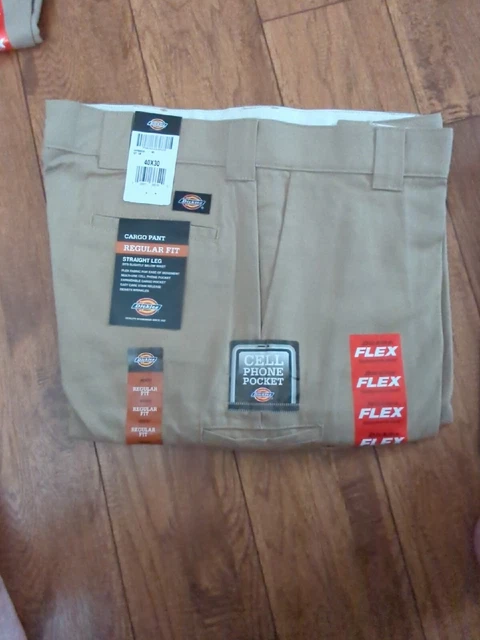 Dickies Men's Regular Straight Stretch Twill Cargo Cell Phone Pocket 40 X 30