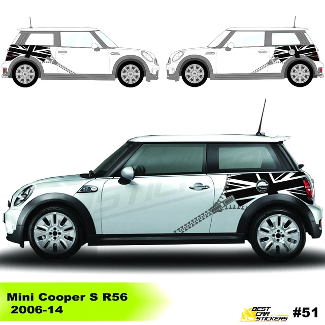 MINI COOPER R55 R56 R57 Adesivi Righe Cofano Nero 51147281521/522 - Foto 8