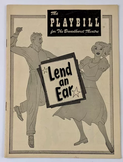1949 Broadhurst Theatre New York Lend An Ear Vintage Playbill Schedule Ads NY