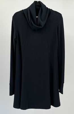 CAbi Womens Medium Tunic Dress Black Style 239 Cowl Neck Sweater Dress Stretch