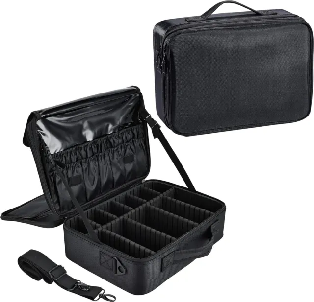 Professional Makeup Bag with Removable Strap, Cosmetic Organiser Storage