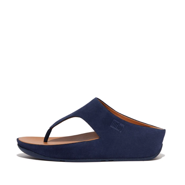 FitFlop Womens Shuv Suede Toe Post Wedge Sandals