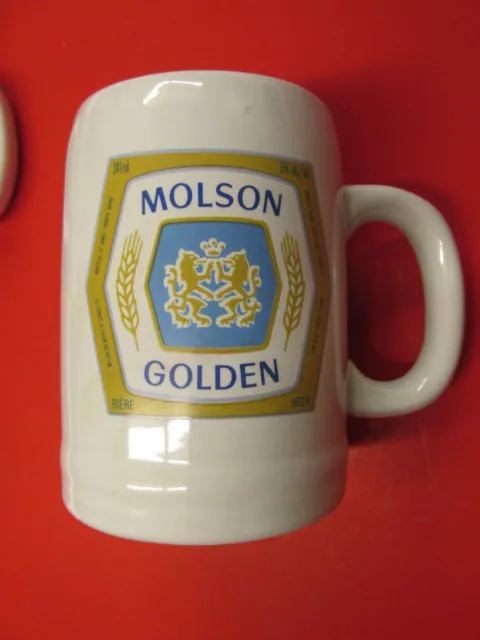 Vintage Molson Ale Beer Stein Mug Ceramic 20 Oz Molson Export & Molson Golden 3