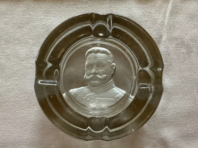 Aschenbecher, Paul von Hindenburg, Glas, 1. Weltkrieg