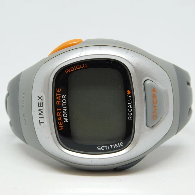 TIMEX HEART RATE Monitor Indiglo WR 30M Quartz Digital Men's Watch New