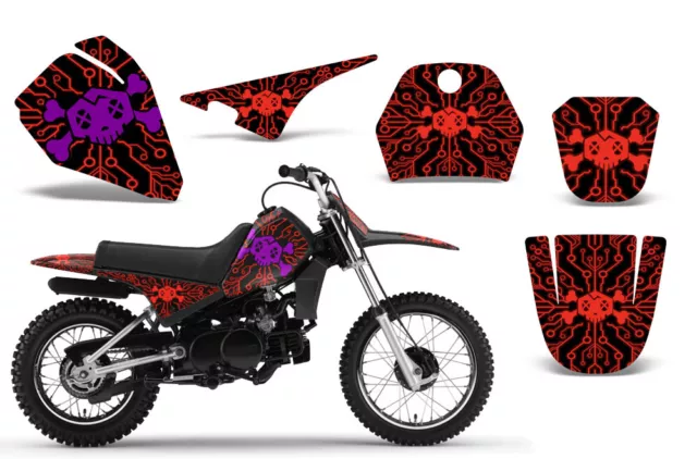 Aufkleber Grafik Set für Yamaha Pw 80 96-06 Dirt Bike MX Deco Circuitbrkr Rot