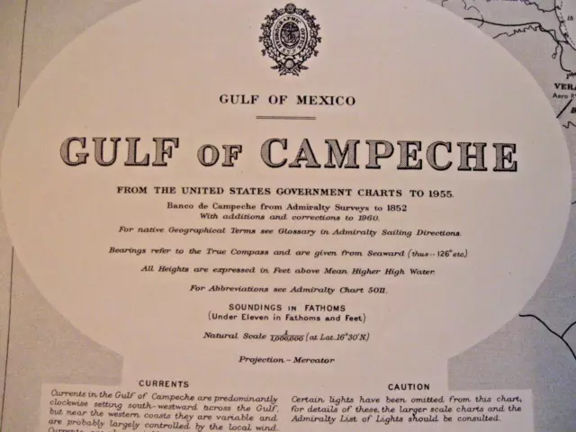 Navigational Chart / Map  # 1225 - Gulf Of Campeche - Gulf Of Mexico