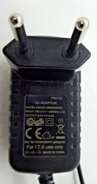 KTEC MOODEL: KSAS0100500200HE Netzteil  5.0V-2.0A  #NT3472