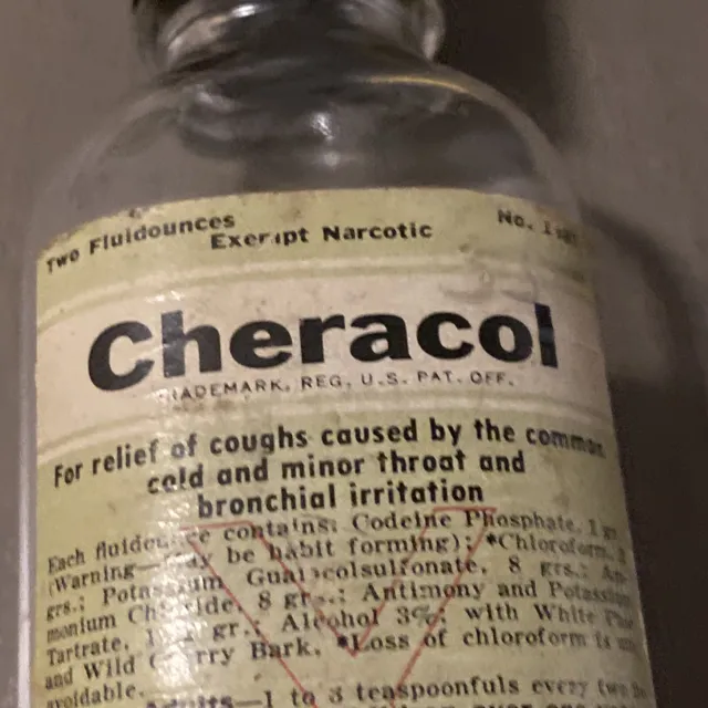 Vintage Upjohn Company Cheracol 2 Oz Bottle