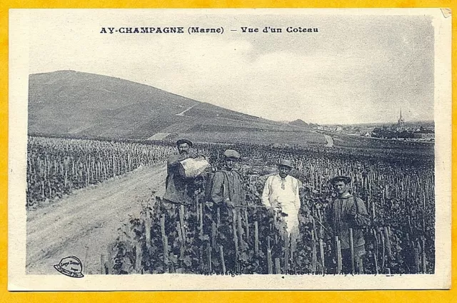 CARTE POSTALE ANCIENNE AY-CHAMPAGNE (Marne) Vue d'un coteau 