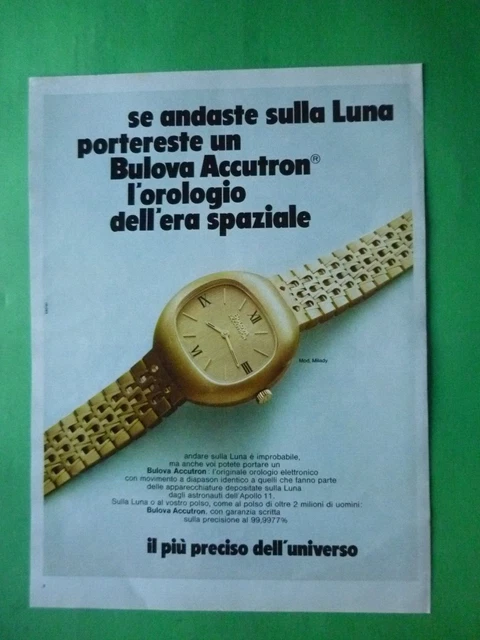 Watches Bulova Accutron 1970 Advertising 'Vintage L' Watch Dell' Era Space