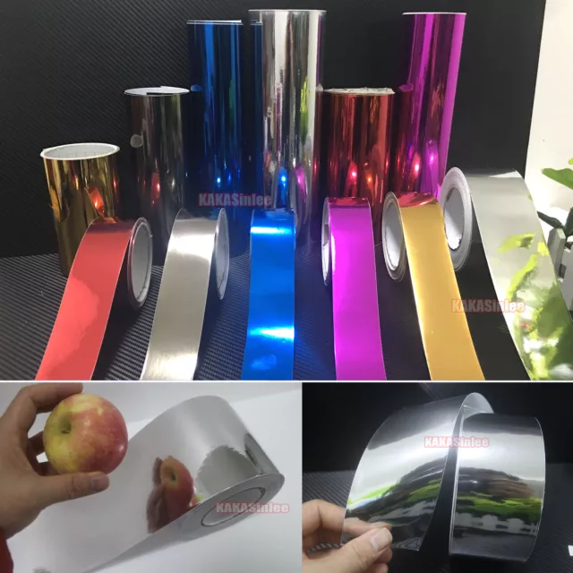 DIY - Glossy Mirror Chrome Vinyl Wrap Tape Sticker for Car Phone Home Decal CF