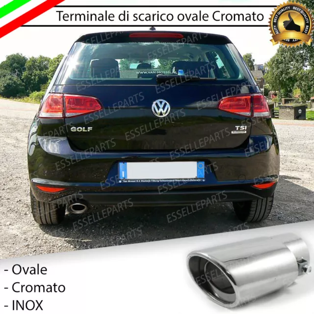 Terminale Di Scarico Per Marmitta Finalino Cromato Inox Volkswagen Golf 7 Vii