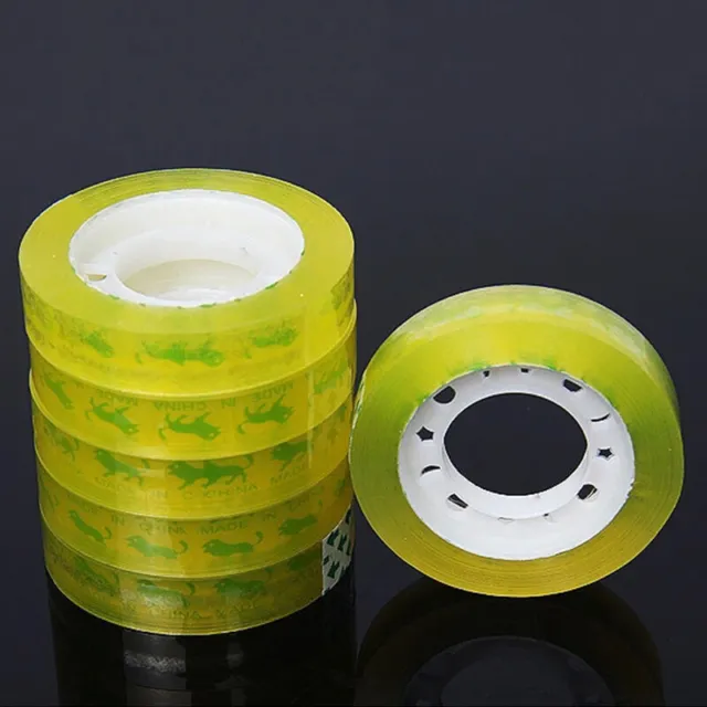 12Rolls 12mm*30m Clear Transparent Tape Sealing Packing Stationery Office V5J8