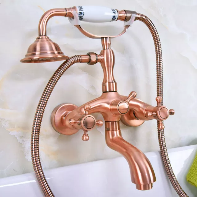 Wall Mount Bathroom Tub Copper Faucet Hot And Cold Water Shower Mixer Tap 2na322