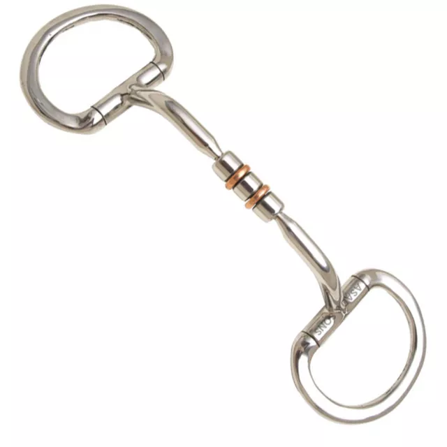 Stainless Steel 5.5″ – Mouth D-Ring Comfort Snaffle Bit Copper Roller 3