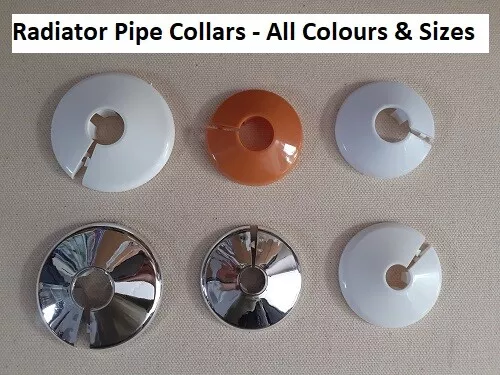 Radiator Pipe Collars White / Chrome / Tan - Choose Size & Quantity Rose Rings