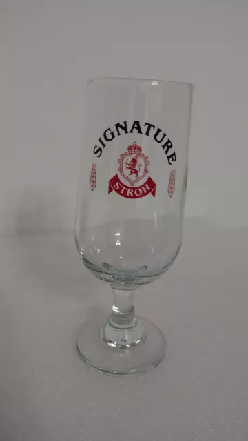 Vtg Signature Stroh Beer Pedastal 10 Oz Drink Glass 1970s Strohs Detroit MI