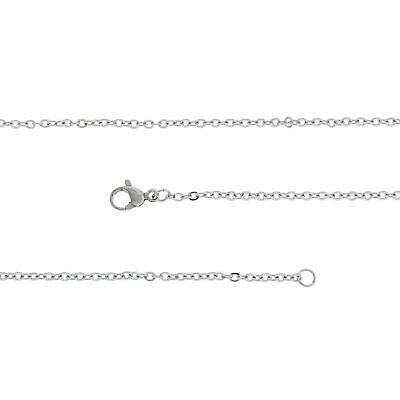 Collar de cadena de cable de acero inoxidable 24" - 2 mm - 1 collar - N803