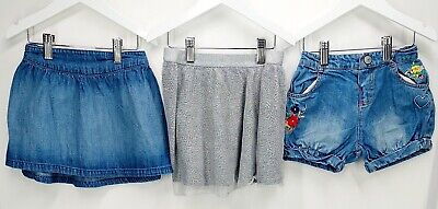 Girls Denim Shorts & Skirts Bundle 3 Pce Set 3-4 Years H98-104cm Mothercare etc