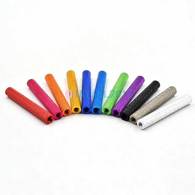 20/50x M3 Color Round Threaded Aluminum Standoff With Mesh Texture Column Spacer