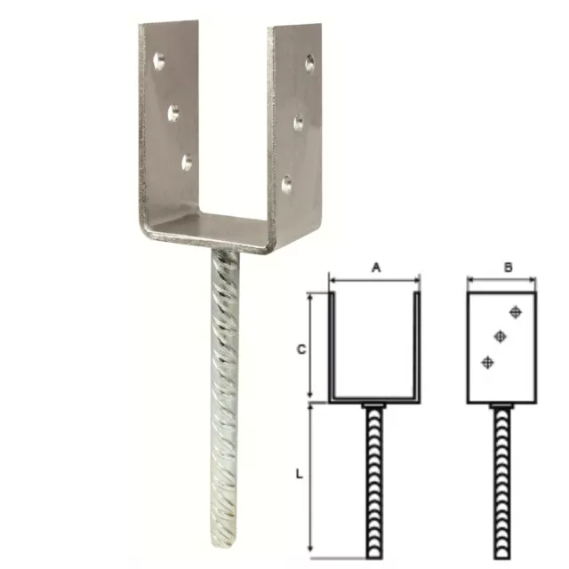 U-Pfostenträger feuerverzinkt Pfostenschuh Pfostenanker Anker Dolle 200mm
