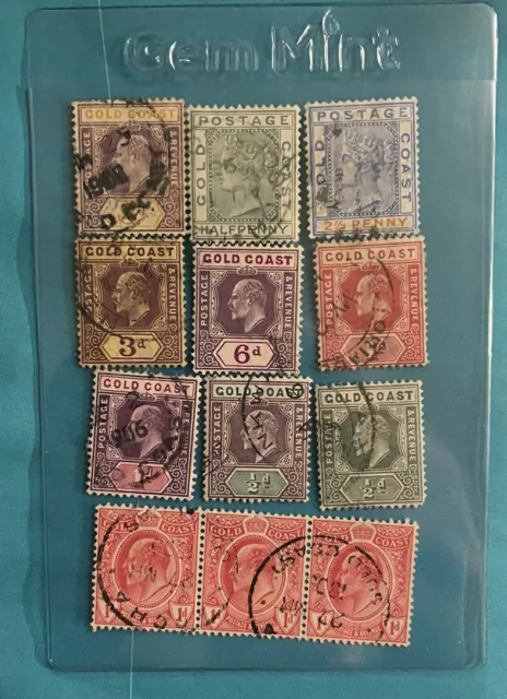 Antique Collection Of Sought After Valuable Gold Coast Stamps Used QV KGV