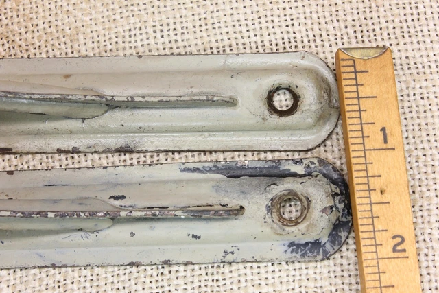2 Old Shelf Supports Brackets 6 X 8” Rustic Industrial Vintage Gray Paint 6