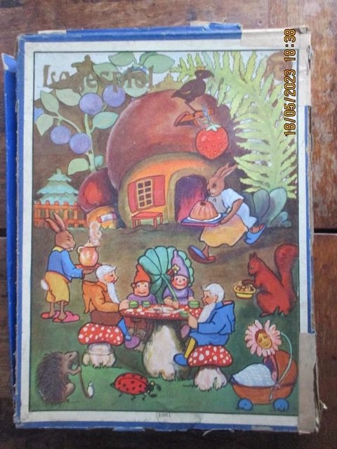altes Legespiel Vintage, Puzzle, Deutsches Reich ca. 1935,  Märchenspiel Zwerge