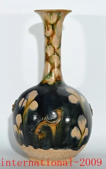 China Tang Dynasty tangsancai Pottery porcelain premium flower grain bottle vase