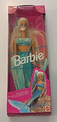 Poupée Mannequin Barbie Sirène Mermaid 1991 Vintage Mattel 1434 Bleu A-48 no Ken