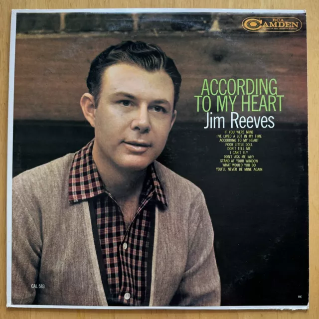 Jim Reeves -According To My Heart -RCA Camden Records - 1960 Vinyl Album