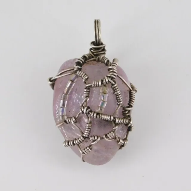 925 Sterling Silver Amethyst Wire Wrapped Pendant