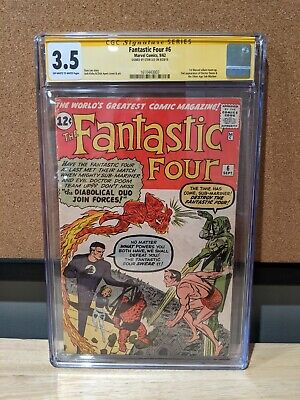 Fantastic Four #6 CGC 3.5 Signed By Stan Lee - 2nd Doctor Doom  Marvel Comics