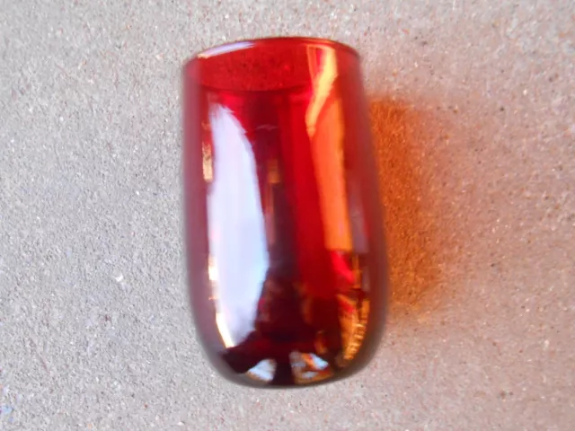 Anchor Hocking (TWO)  Royal Ruby Red 3 1/4" Juice Glass  4 oz  Roly Poly