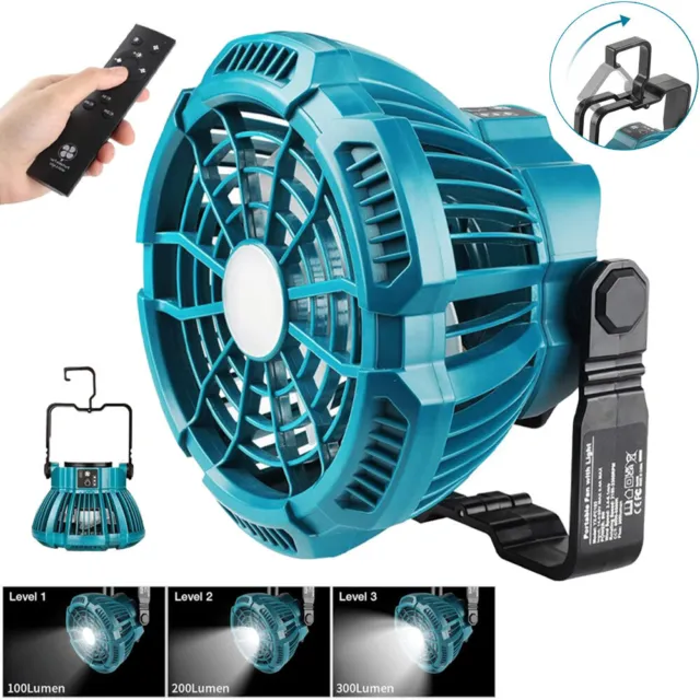 Cordless Portable LED Fan Camping Fan Compatible with Makita 18V Li-ion Battery